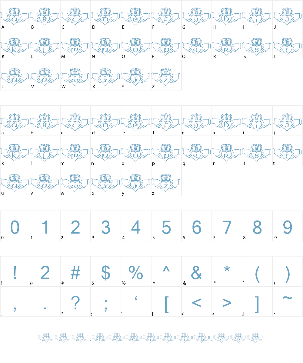 LMS Inside My Claddah Font Character